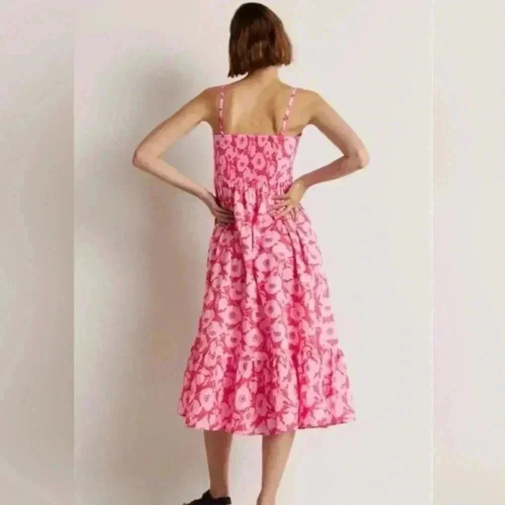 Boden Pink Floral Midi Dress - Picture 4 of 12